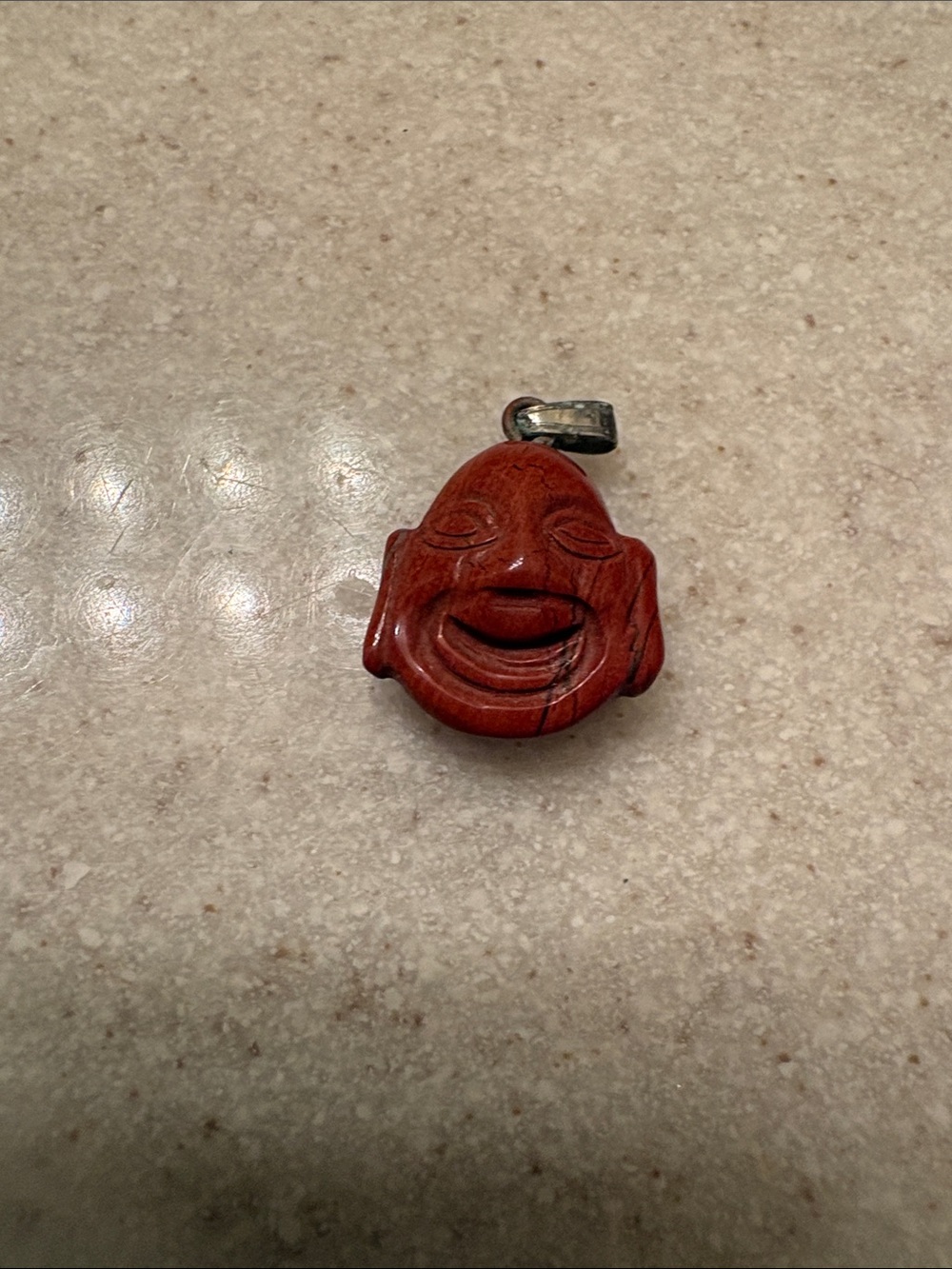 Red Buddha Face Pendant Necklace Charm - Unbranded